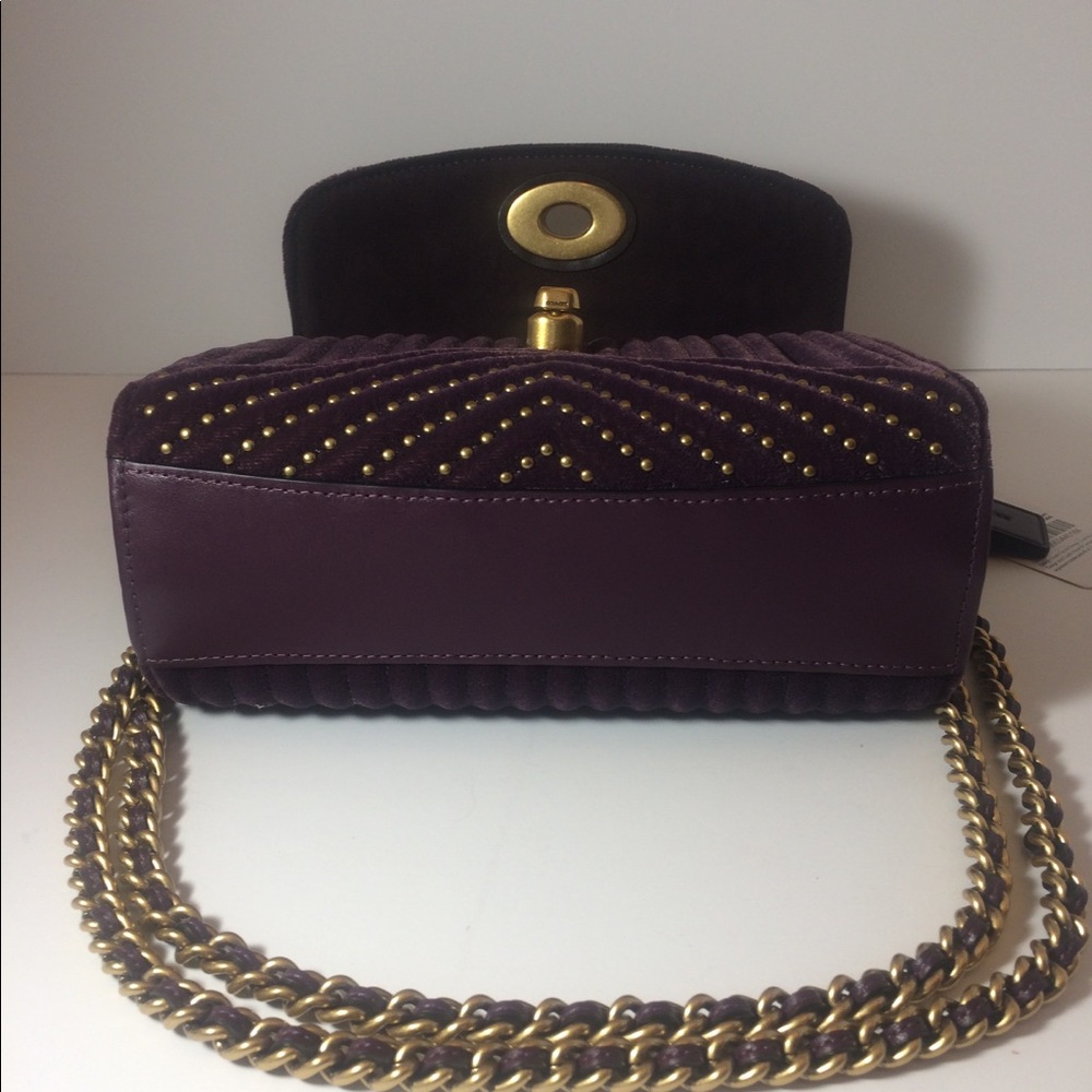 COACH Purple Quilted Velvet Mini Parker Bag - Picture 4 of 6
